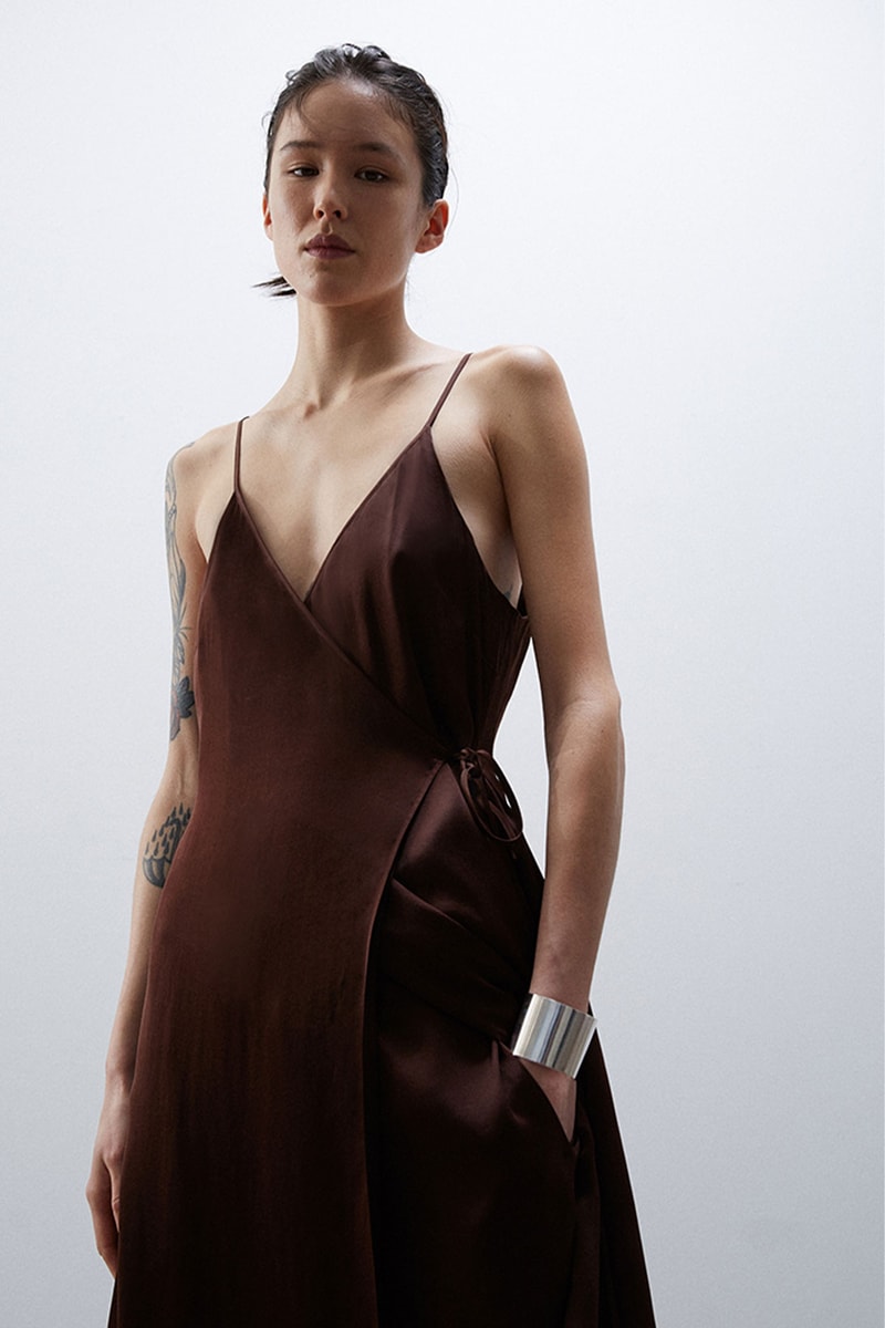 BITE Studios' Autumn/Winter 2021 Collection brown silk dress