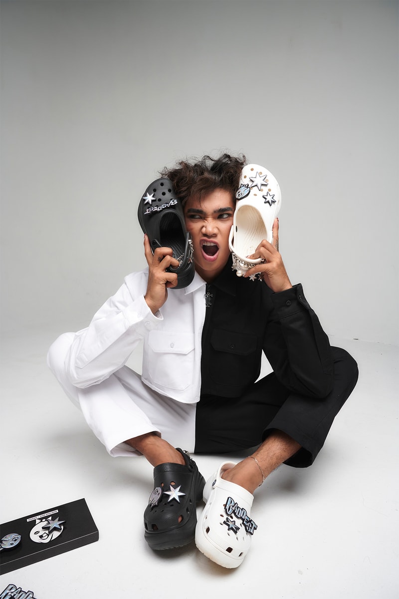 Bretman Rock Crocs Clogs Jibbitz Collaboration Black White