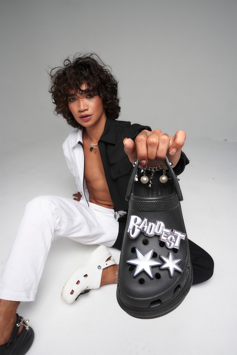 Bretman Rock Crocs Clogs Jibbitz Collaboration Black White