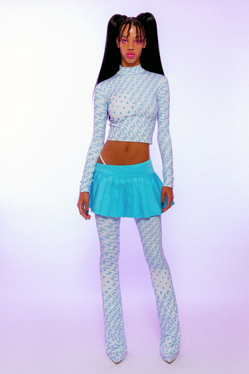 Clara Colette Miramon butterfly season one FW21 Cropped TOp Skirt Boots