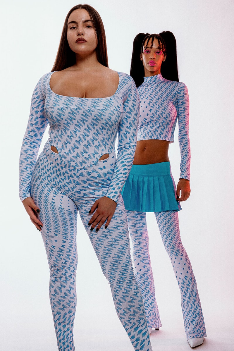 Clara Colette Miramon butterfly season one FW21 Bodysuit Flared Leggings