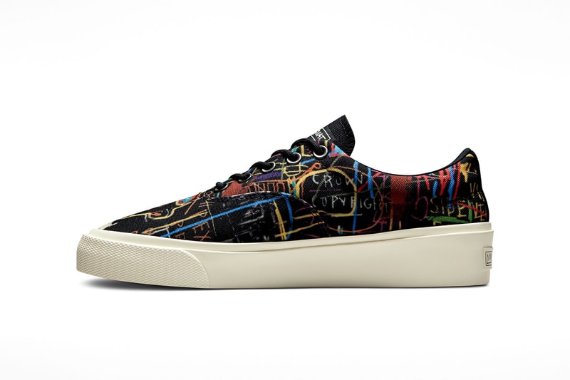 converse x basquiat skidgrip side view graffiti