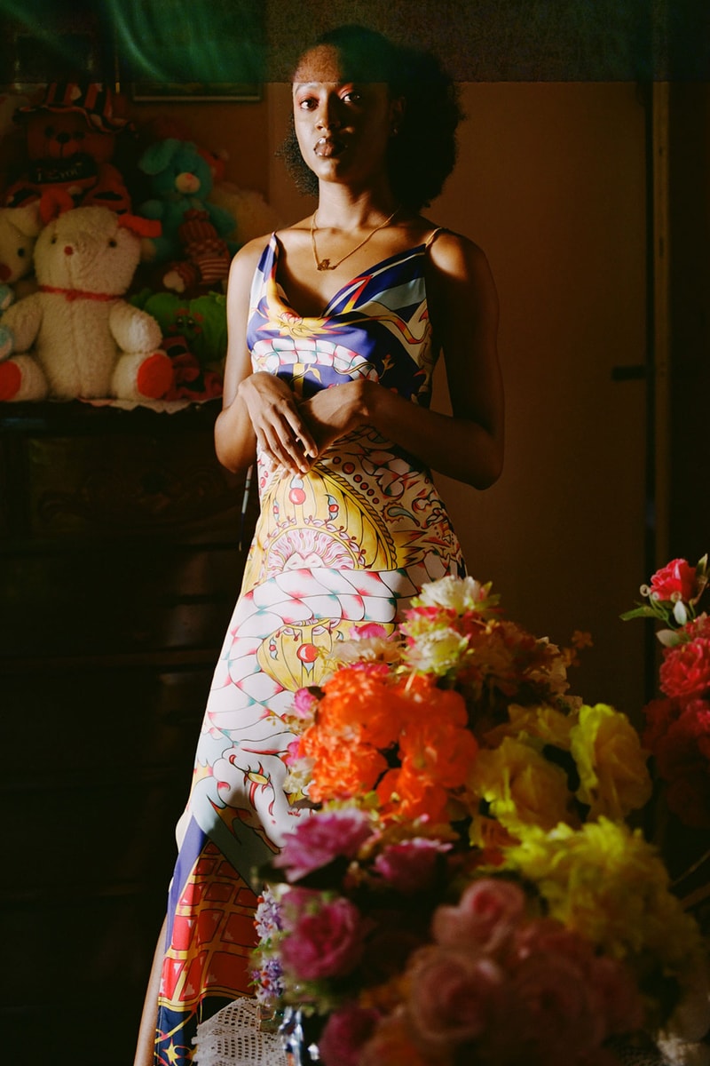 Daily Paper Jamaica FW21 Capsule bright yellow orange pattern dress