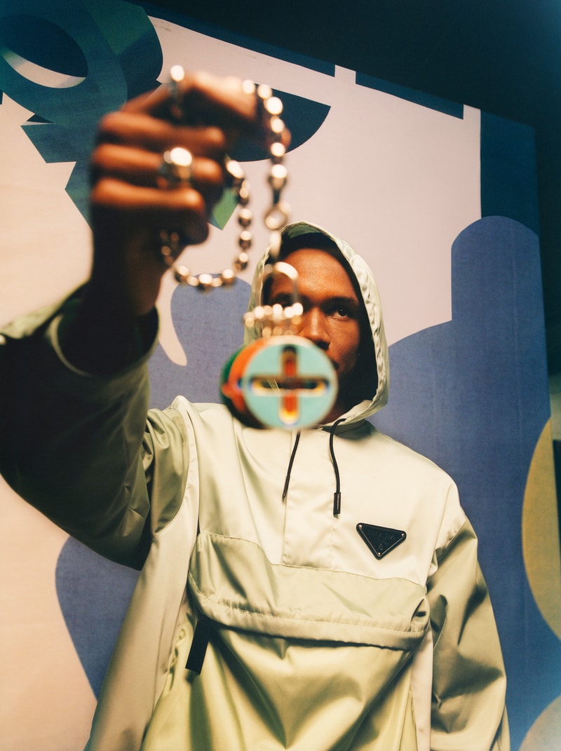 Frank Ocean Homer Prada Collaboration Anorak Hoodie Hooded Pastel Green Mint Campaign