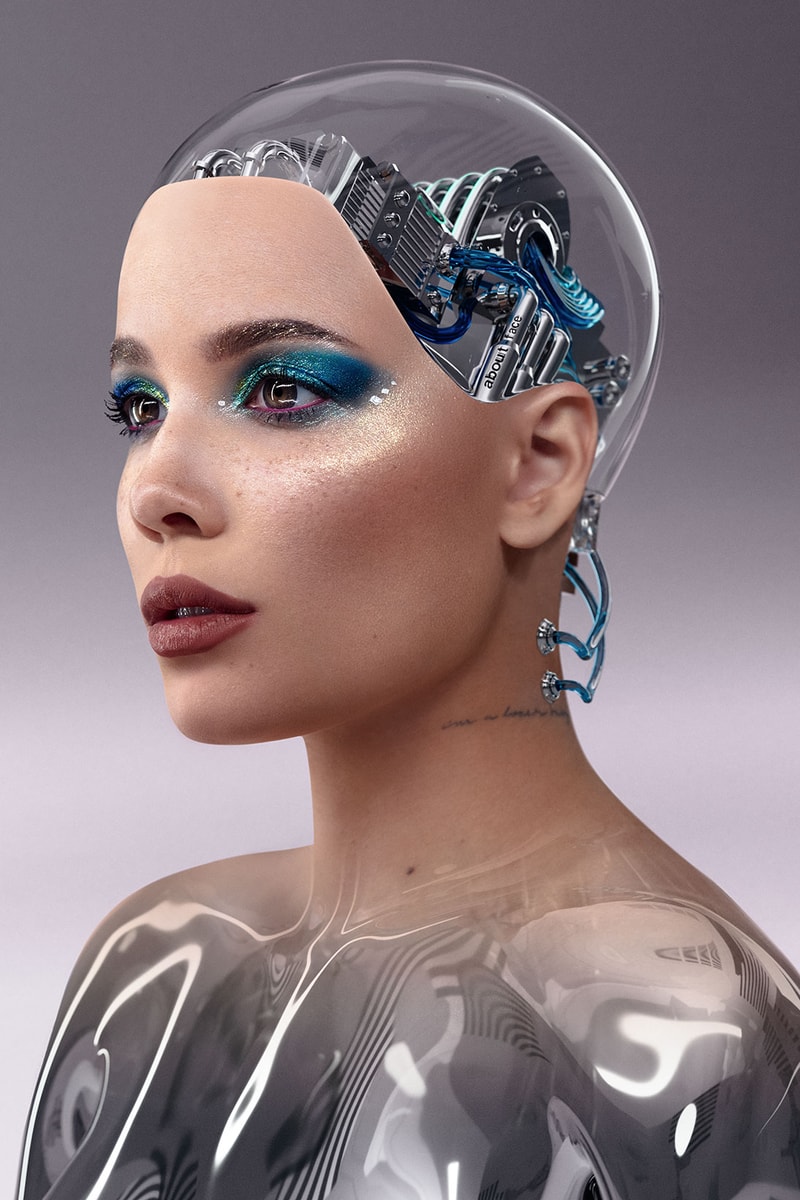 Halsey about-face Fractal Makeup Glitter Cyborg Robot
