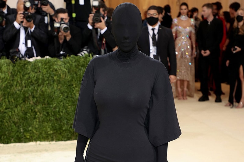Kim Kardashian Met Gala Balenciaga Balaclava Makeup by Mario Skincare Eyeshadow Info