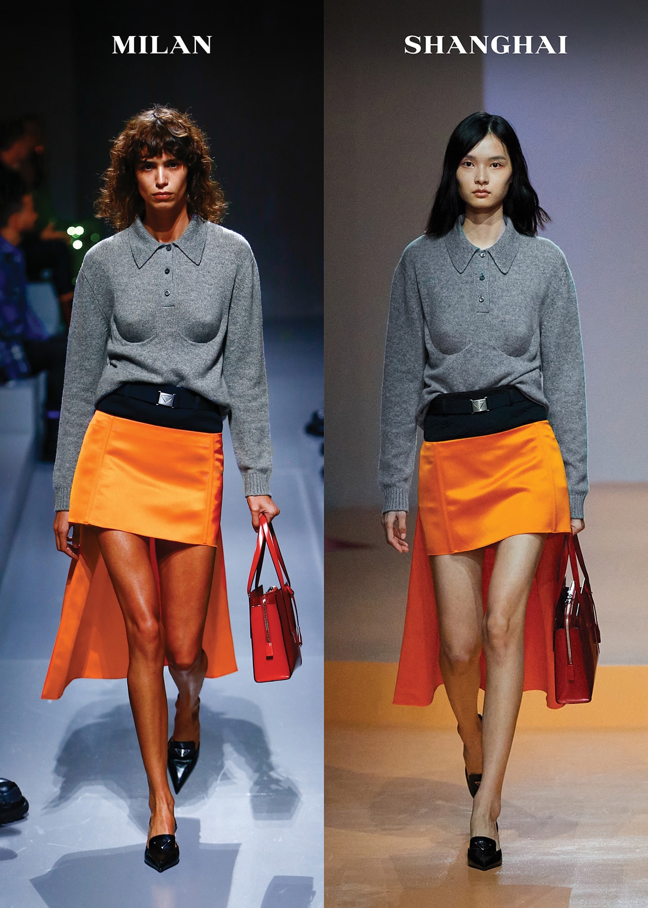 Milan Fashion Week Spring Summer 2022 SS22 Top Shows Trends Jil Sander Prada Versace Fendi Gigi Hadid He Cong