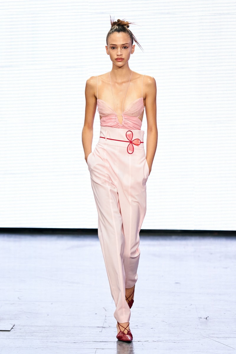 Nensi Dojaka London Fashion Week LFW Spring/Summer 2022 SS22 Runway Sheer Top Trousers