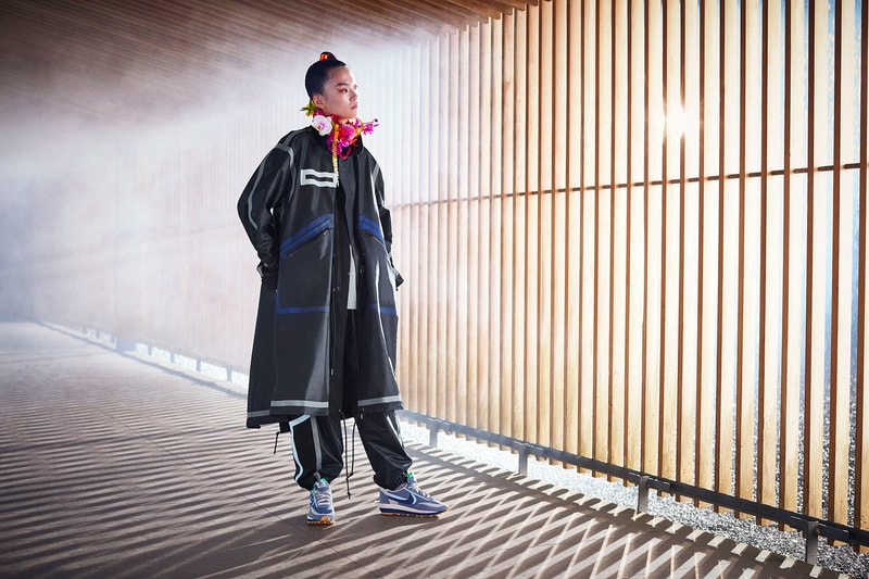 CLOT sacai Nike LDWaffle Apparel Collection Collaboration Gray Orange Jacket TShirt Pants Socks