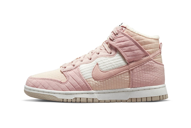 Nike Dunk High Toasty Pink White Womens Sneakers Shoes Kicks Footwear Sustainable Lateral