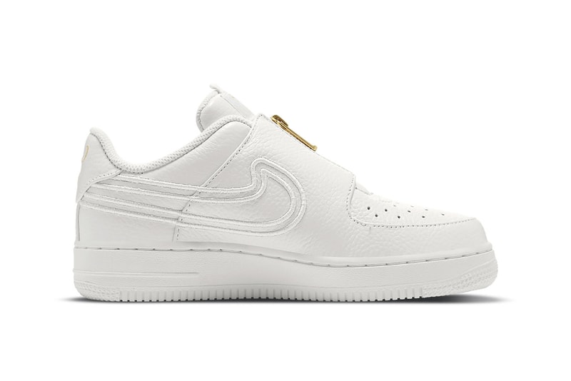 Serena Williams Nike Air Force 1 LXX Zip Sneakers Collaboration Footwear Kicks White Gold Lateral
