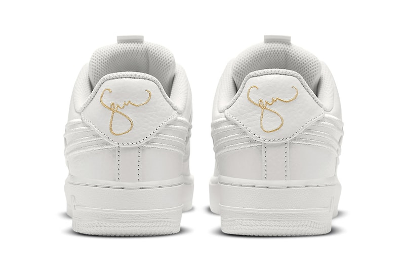 Serena Williams Nike Air Force 1 LXX Zip Sneakers Collaboration Footwear Kicks White Gold Heels