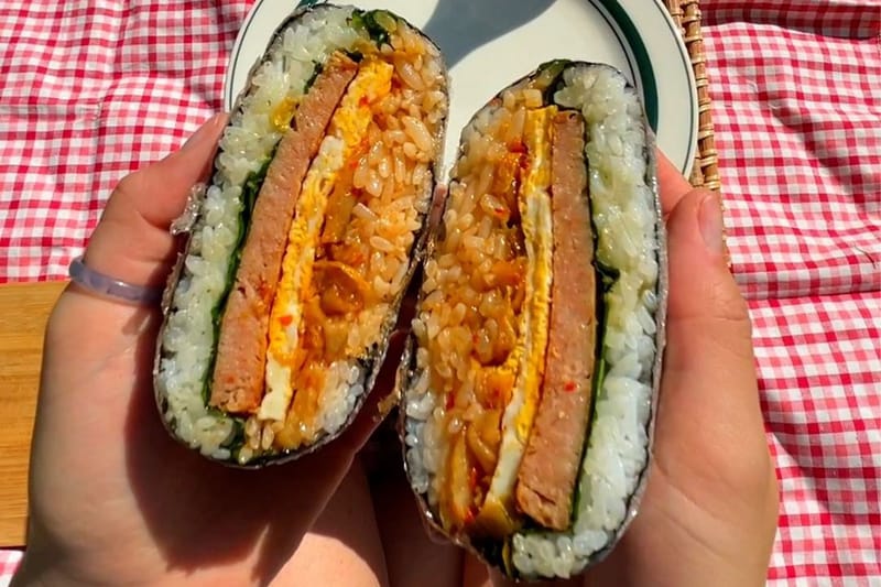 A TikToker Shows Us How To Make Onigirazu With Eggs, Spam and Kimchi