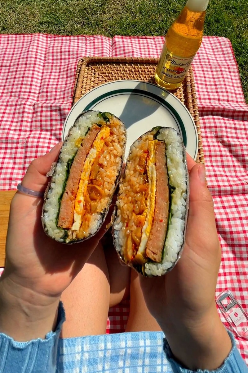 Tina Choi's onigirazu with eggs, spam and kimchi