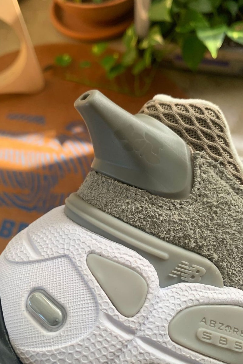 Salehe Bembury New Balance 574 Collaboration Sneakers Heel Details Closeup