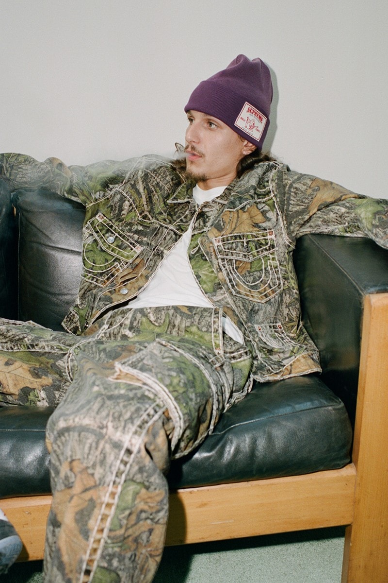 True Religion Supreme Fall 2021 Collaboration Collection Outerwear Jackets Hoodies Beanies Denim Jeans