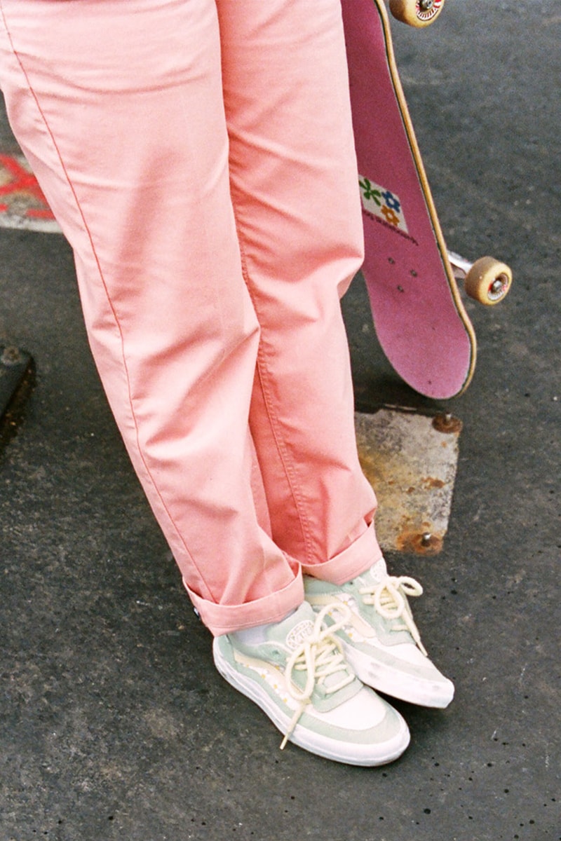 Brighton Zeuner x Vans Pastel green Wayvee Silhouette on foot