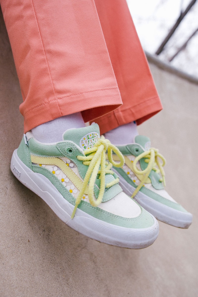 Brighton Zeuner x Vans Pastel green Wayvee Silhouette on foot