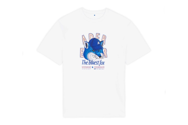 ADERERROR Maison Kitsune The Bluest Fox Collaboration White Graphics Tee