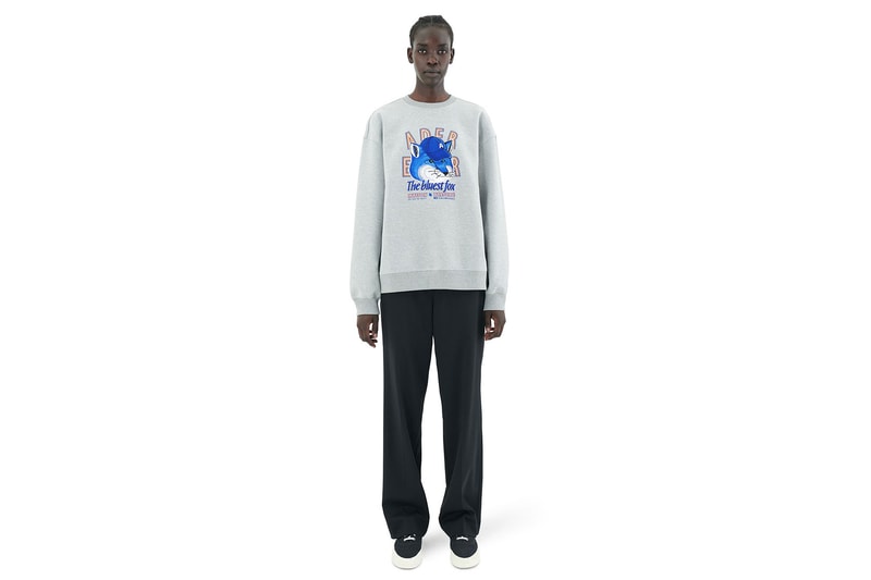 ADERERROR Maison Kitsune The Bluest Fox Collaboration Gray Sweatshirt