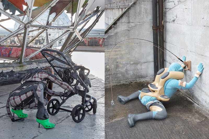 Eccentric Human Sculptures Take Over Crocs x Balenciaga's Campaign