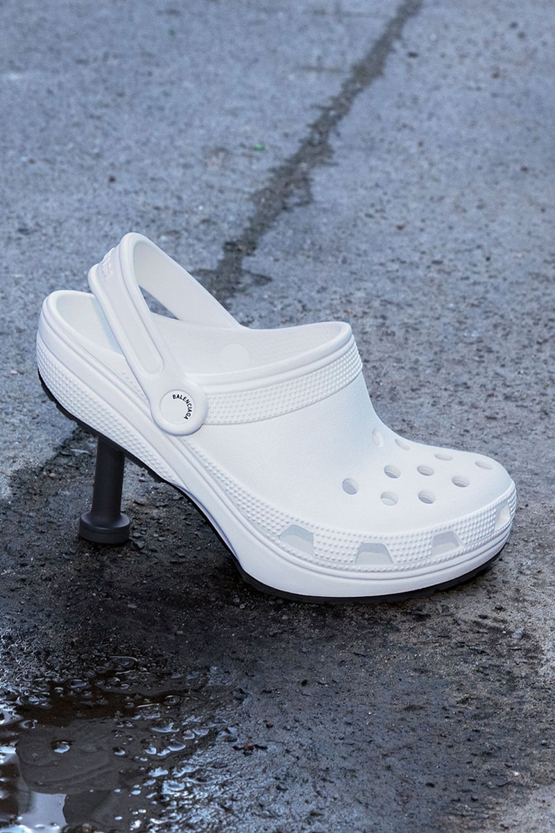 Balenciaga Crocs Madame 80mm Mule Campaign Anna Uddenberg Kristina Nagel White