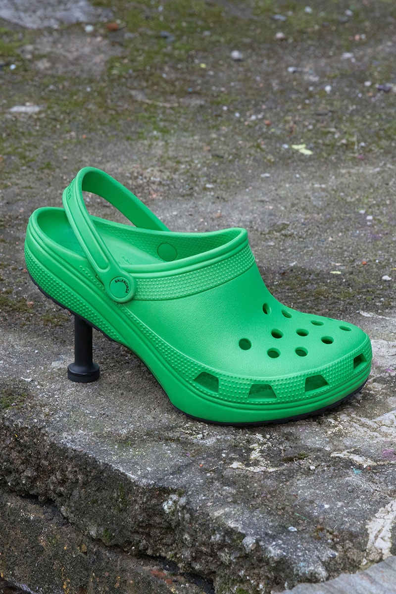Balenciaga Crocs Madame 80mm Mule Campaign Anna Uddenberg Kristina Nagel Green