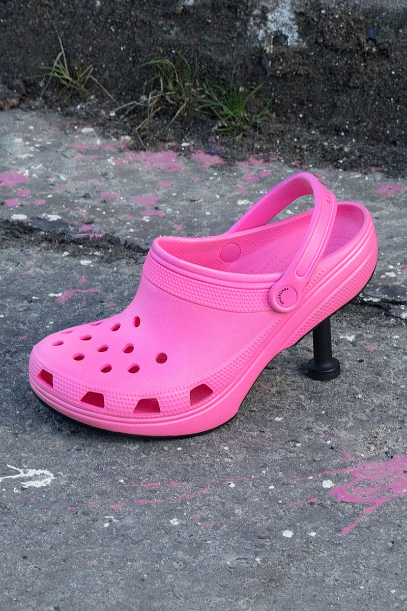 Balenciaga Crocs Madame 80mm Mule Campaign Anna Uddenberg Kristina Nagel Pink
