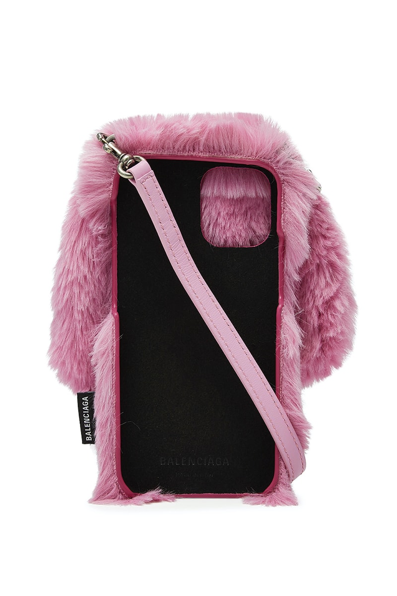 Balenciaga Pink Bunny Apple iPhone Cases Faux Fur