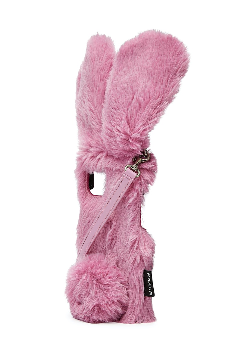 Balenciaga Pink Bunny Apple iPhone Cases Faux Fur