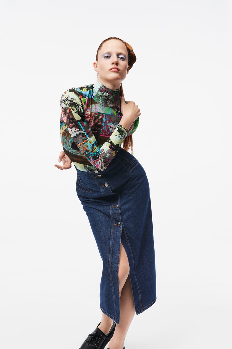 BIMBA Y LOLA Fall Winter 2021 FW21 Denim Skirt Long Sleeve Top