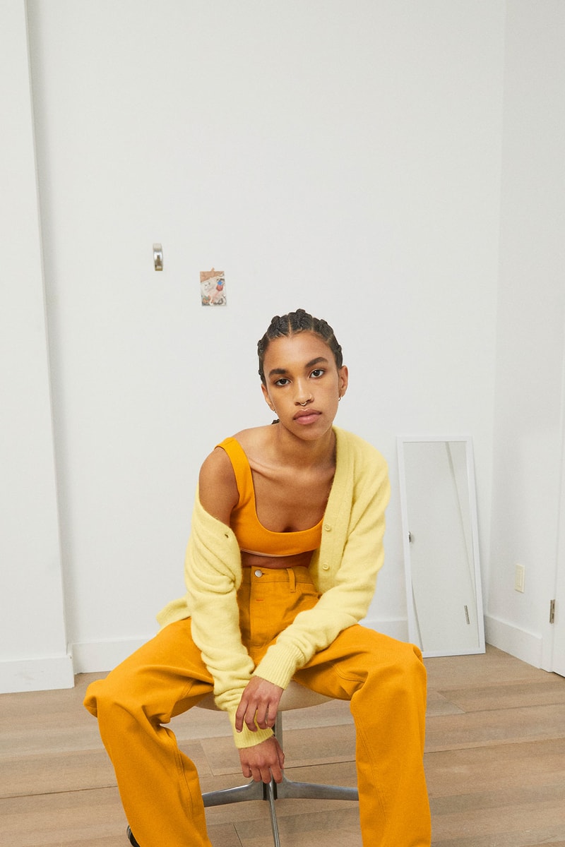 Heron Preston Calvin Klein Fall Season 2 Yellow Cardigan Bra Pants