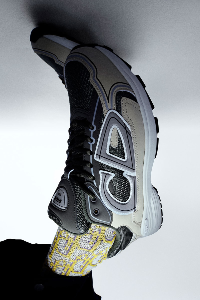 Dior Men's B30 Sneakers Gray Details Closeup