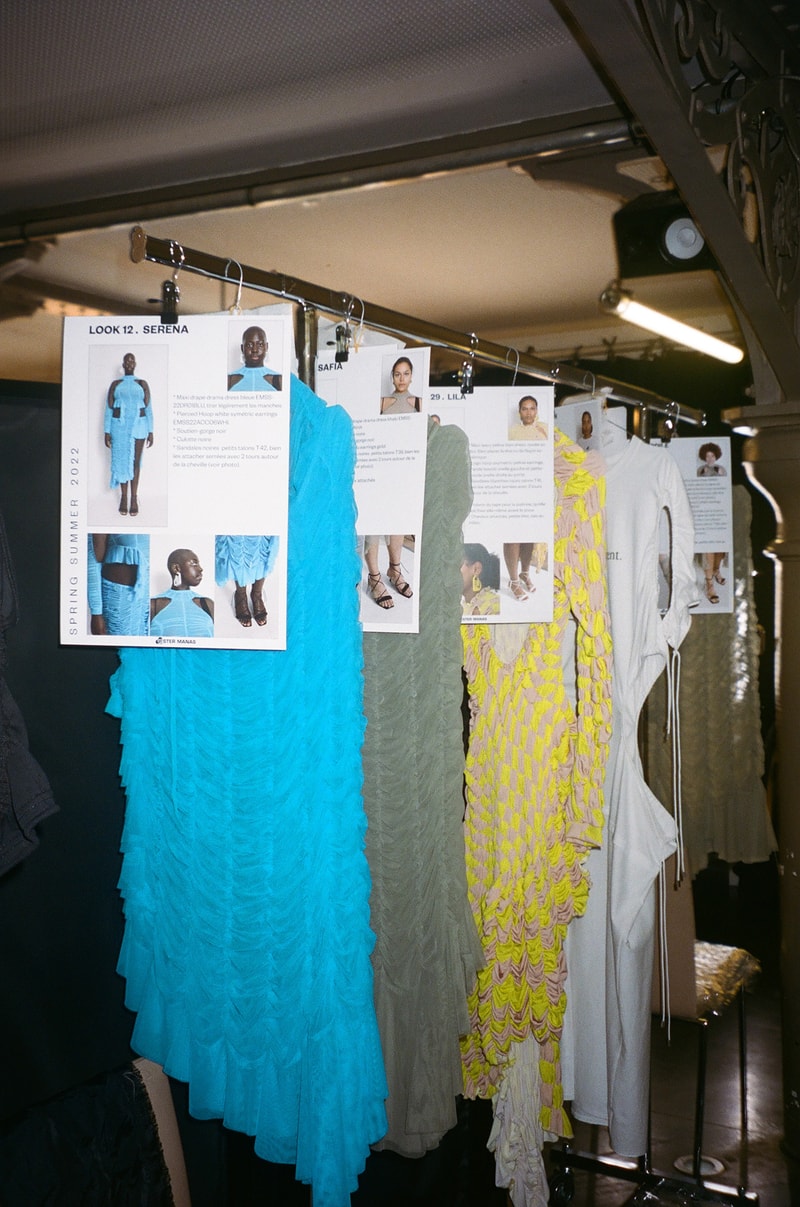 Ester Manas Spring Summer 2022 Collection Dress Different Paris Fashion Week Debut Show Yellow Dress Logo Earrings 