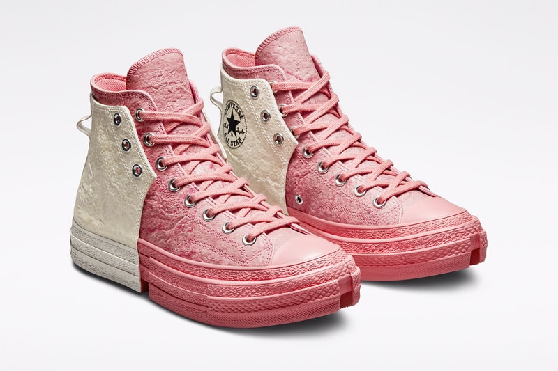 Feng Chen Wang Converse Chuck 70 2-in-1 Collaboration Pink Ivory Upper Shoelaces Tongue