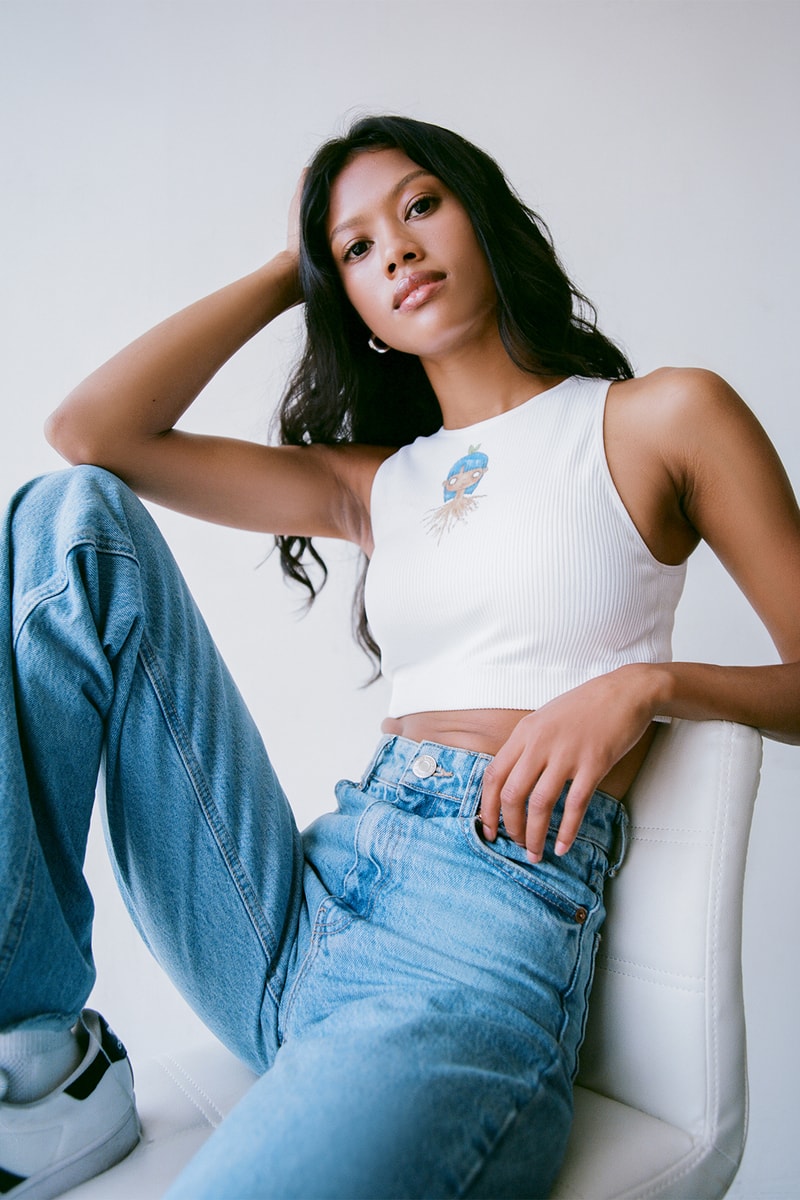 Julia Abe Prom Apparel Collection Collaboration Tree Girl Seamless Ribbed Crop Top Jeans