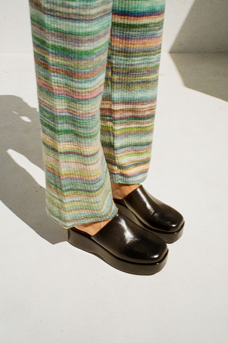 Lisa Says Gah Dakota Clogs Fall Winter Black Striped Knit Pants