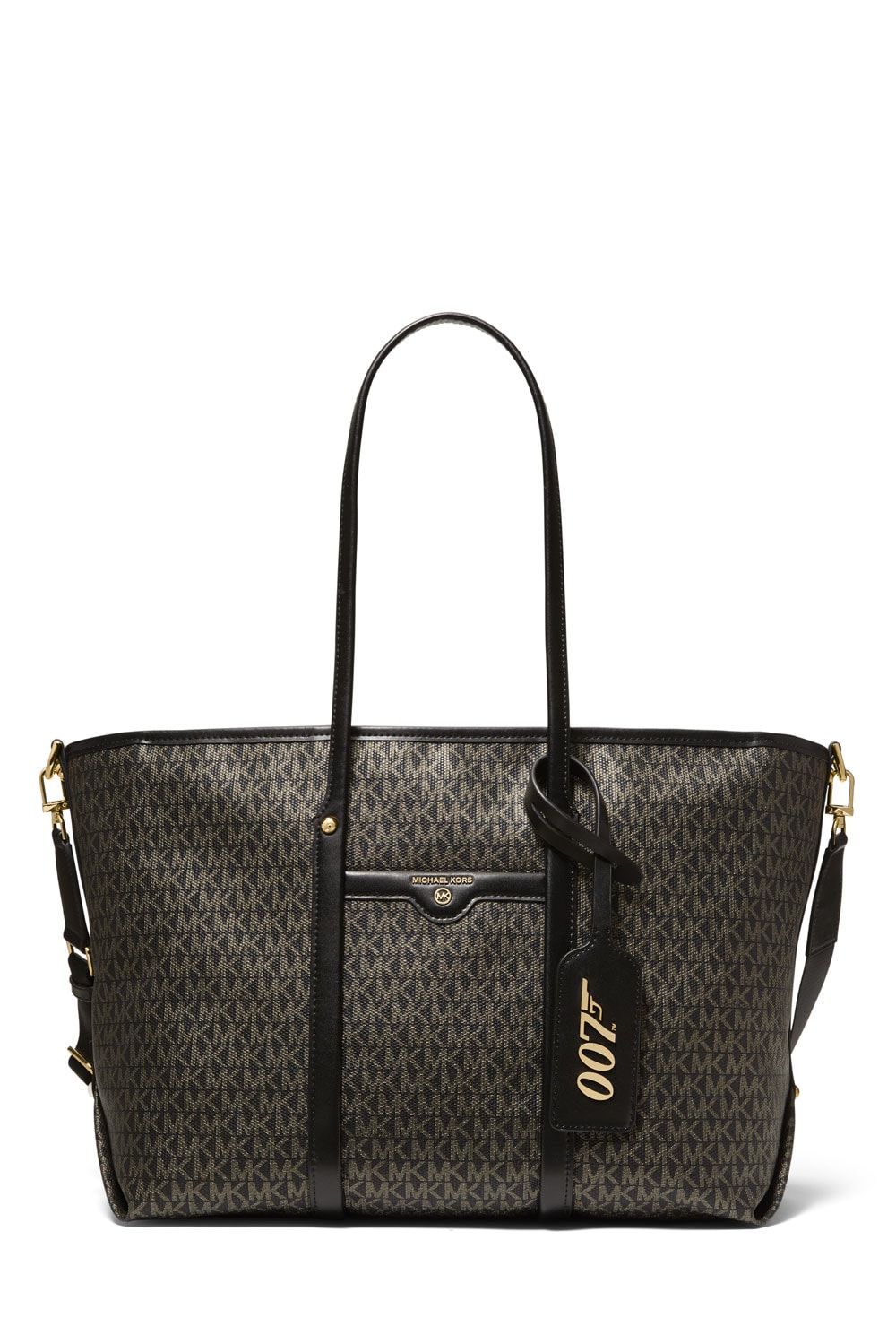 michael michael kors 007 bond exclusive limited edition capsule collection cindy bruna bella hadid luggage handbags swimwear footwear ready-to-wear pieces bond signature print suitcase beck weekender bag