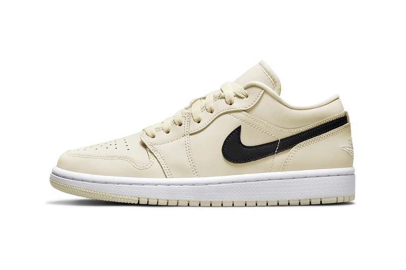 Nike Air Jordan 1 AJ1 Low Coconut Milk Cream White Black Footwear Shoes Kicks Lateral