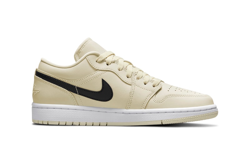 Nike Air Jordan 1 AJ1 Low Coconut Milk Cream White Black Footwear Shoes Kicks Lateral