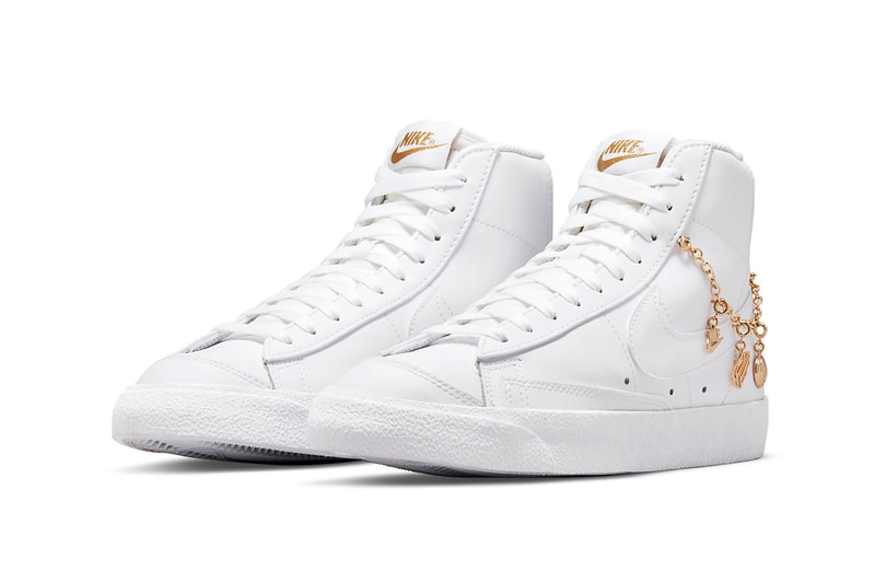 Nike Blazer Mid Lucky Charms White Metallic Gold Sneakers Footwear Shoes Kicks Lateral