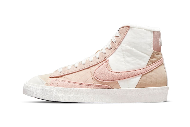 Nike Blazer Mid Toasty Pink White Womens Sneakers Kicks Shoes Footwear Shoes Lateral