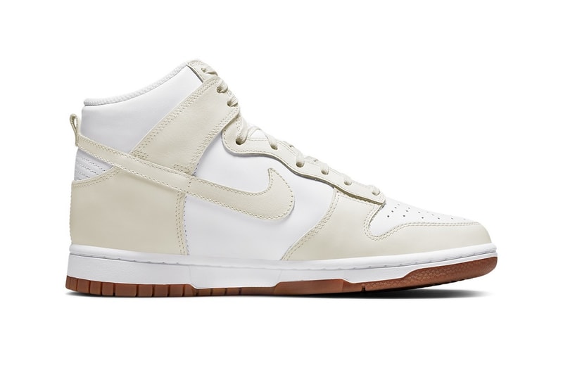 Nike Womens Sneakers Dunk High Sail Gum Cream White Footwear Kicks Shoes Lateral