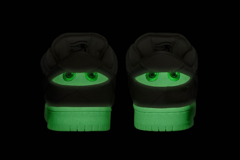 Nike SB Dunk Low Mummy Halloween Heel Eyes Glow in the Dark
