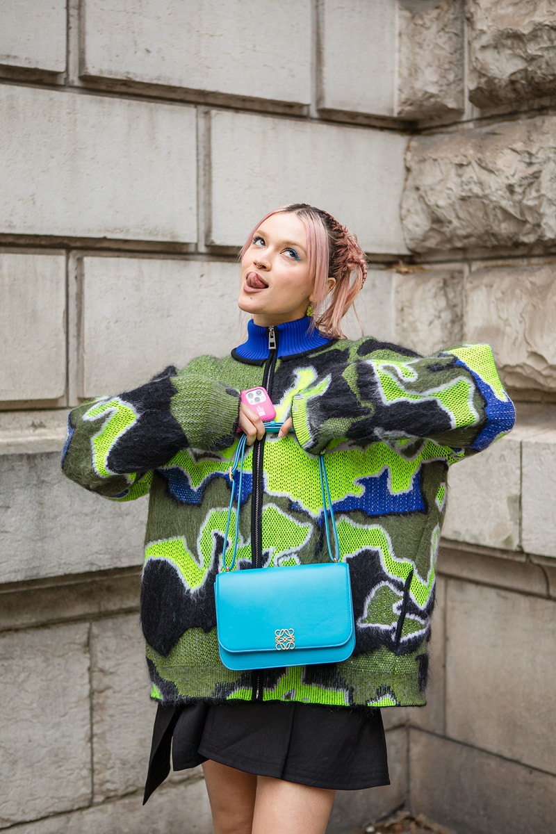 Paris Fashion Week Spring Summer 2022 SS22 Street Style Looks Outfit Influencer Singer Lolo Zouaï Loewe