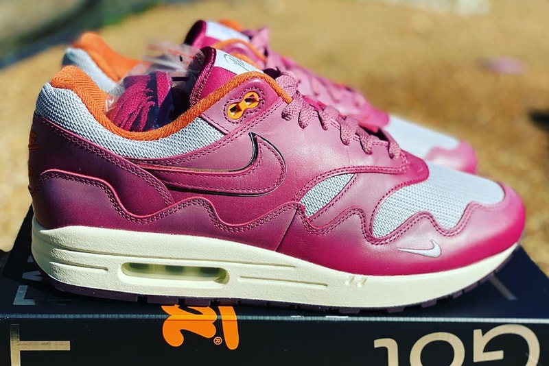 Patta Nike Air Max 1 AM1 Night Maroon Pink Orange Gray Sneakers Footwear Kicks Shoes