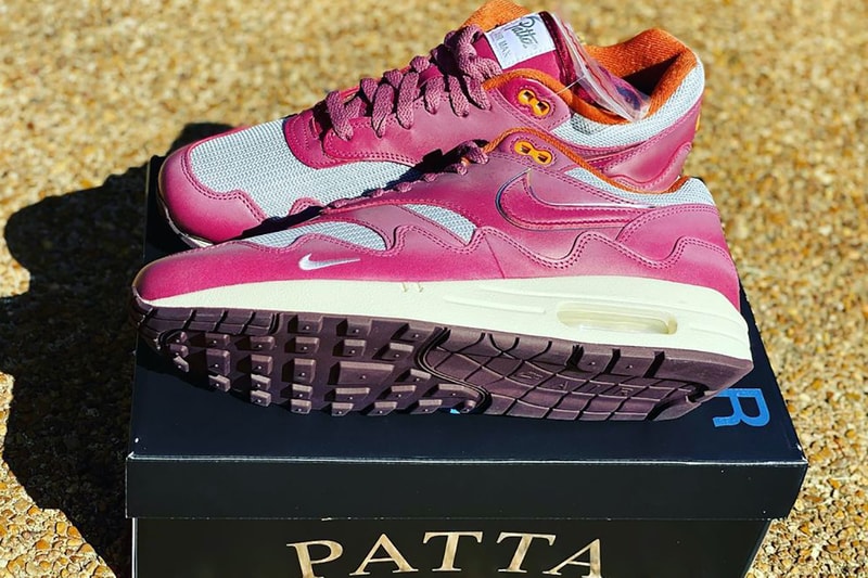 Patta Nike Air Max 1 AM1 Night Maroon Pink Orange Gray Sneakers Footwear Kicks Shoes