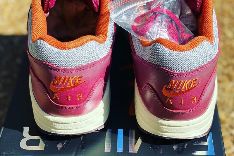 Patta Nike Air Max 1 AM1 Night Maroon Pink Orange Gray Sneakers Footwear Kicks Shoes