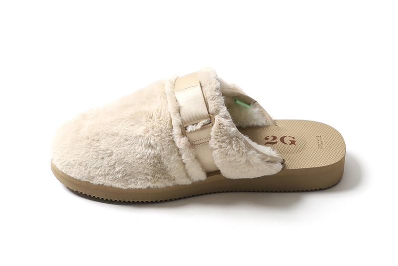 Suicoke 2G Tokyo Zavo Faux Fur Sandals Beige Collaboration Footwear