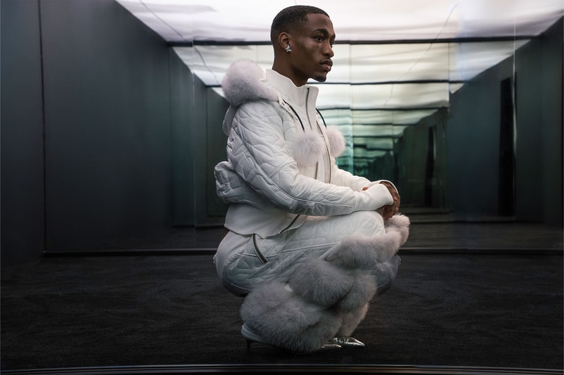 Telfar Moose Knuckles Puffer Down Collaboration Campaign Bomber Jacket FUr Pants